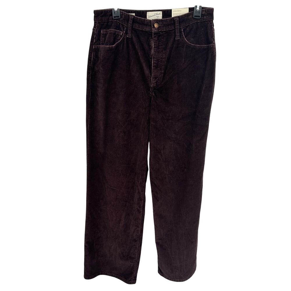 Universal Thread Womens Size 12R Pants Corduroy Wide Leg Stretch NWT Brown‎ Fall
